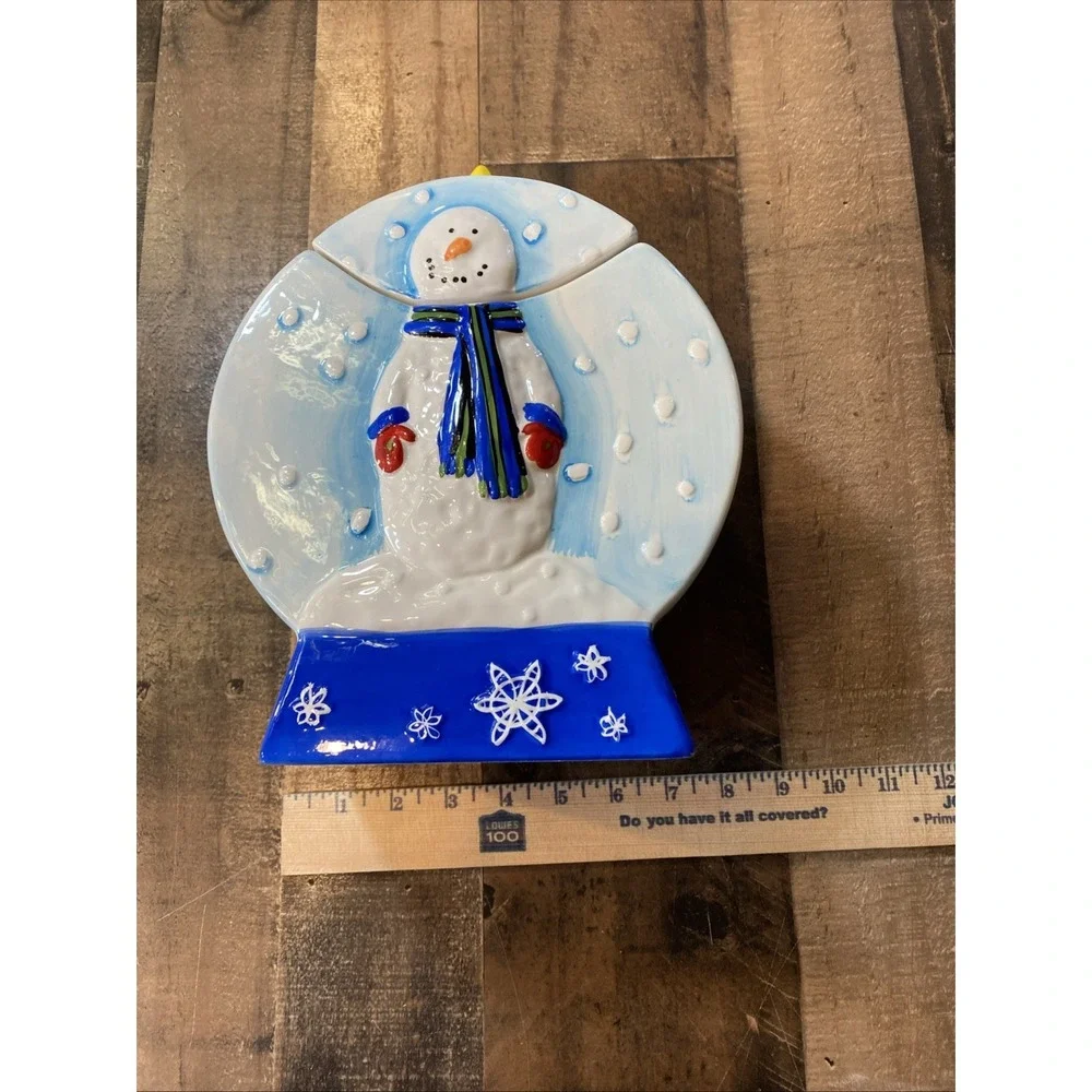 Snowman Ceramic Cookie Great Jar by Design PAC Inc. Christmas Holiday Snow Vtg